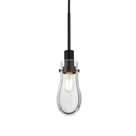 Besa Lighting Wish Cord Pendant, Clear, Black Finish, 1x3W LED Edison 1JT-WISHCL-EDIL-BK